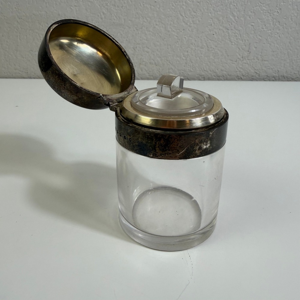 Antique Sterling Silver Glass Perfume J.G & S Jar stamped Victorian